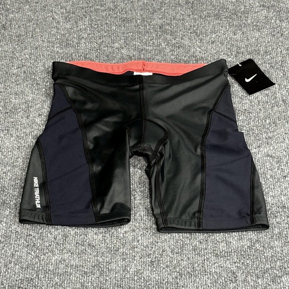 Nike Triathlon Shorts Womens XS Black Compression Cycling Swim Bike New - Picture 1 of 13